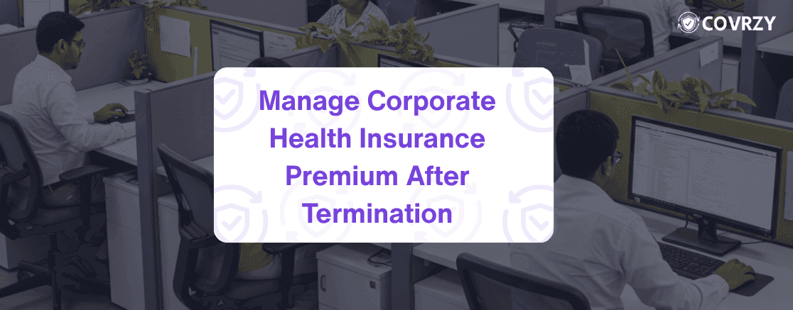 A dialog box showing manage corporate health insurance premium after termination with few employees working in background shown