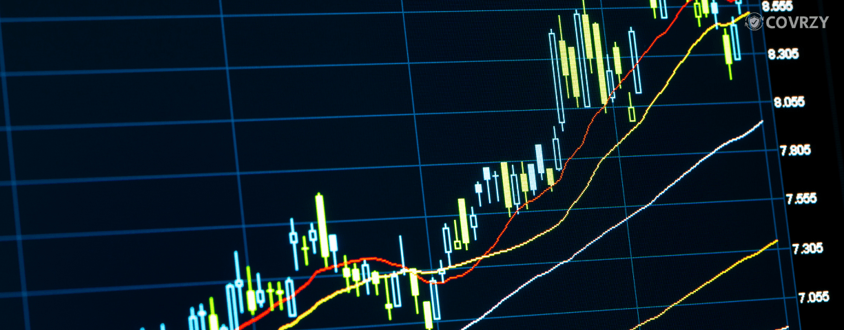 A graph shown onscreen featuring company share capital